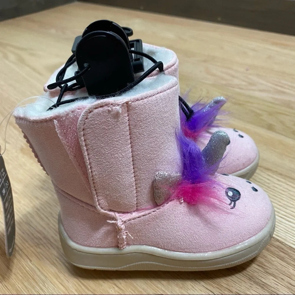 Wonder Nation Unicorn Boots NWT Sz 3 Pink Rainbow